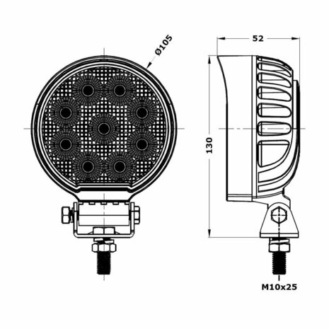 WERAM 27W LED Werklamp Rond 2430LM