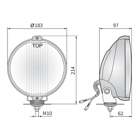 Wesem Halogeen HOS2 Chroom Verstraler Blauw 12V (LED Ring)