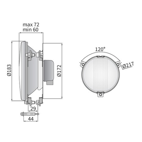 Rally Lamp Mistlamp Ø180mm + Halogeen Lamp