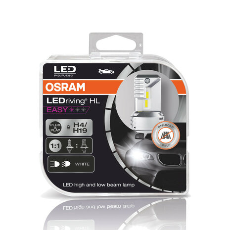 Osram H4/H19 HL Easy LED Koplamp Set 19W P43t/PU43t-3-1 12V