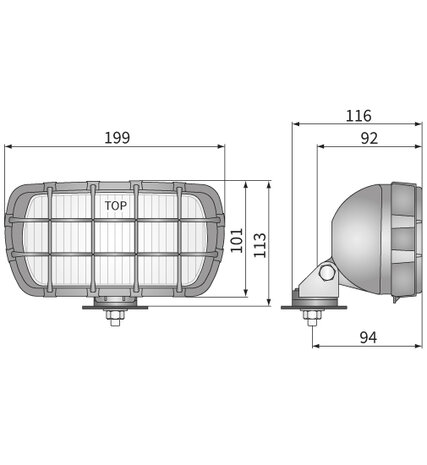 HP1 Halogeen Verstraler afmetingen