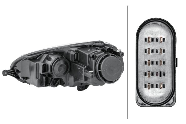 Hella Koplamp VW Golf V 10/03-05/04 Rechts grijs H7 | 1EG 247 007-421
