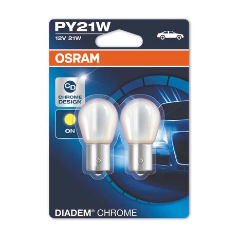 Osram PY21W Gloeilamp 12V 21W Diadem Chrome BAU15s 2 stuks
