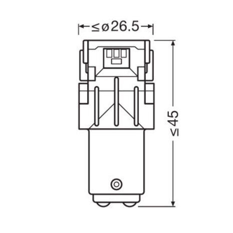 Osram P21/5W LED Retrofit Oranje 12V BAY15d 2 Stuks