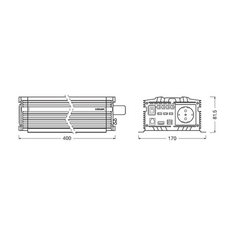 Osram 24V 1000W POWERinvert PRO Modified Sine Wave Inverter OEINVMB10