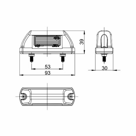 Horpol LED Kentekenverlichting 12-24V Zwart LTD 702