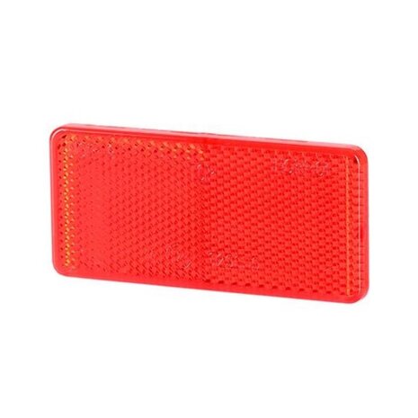 Reflector Rechthoekig Met Plakstrip 94x44mm Rood