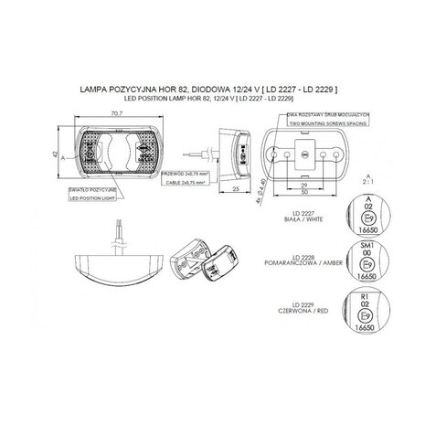 Horpol LED Markeringslamp Wit Klein model LD-2227
