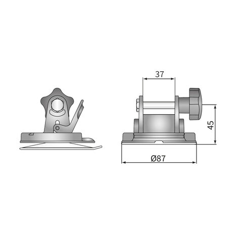 Zuignaphouder Ø87mm Met Beugel