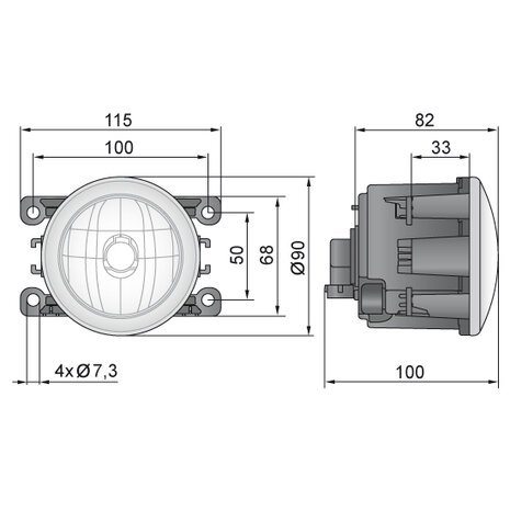 H11 Inbouw Mistlamp 12V