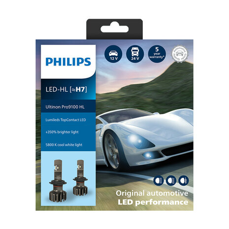 Philips H7 LED Koplamp 12/24V 18W 2 Stuks
