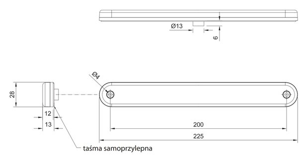 Fristom LED Derde Remlicht 3,8m Kabel FT-190