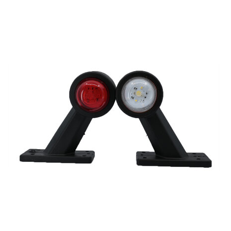 Set LED Breedtelampen schuin kort 10-30V Rood + Wit (Set)