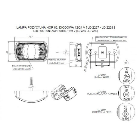 Horpol LED Markeringslamp Rood Klein model LD-2229