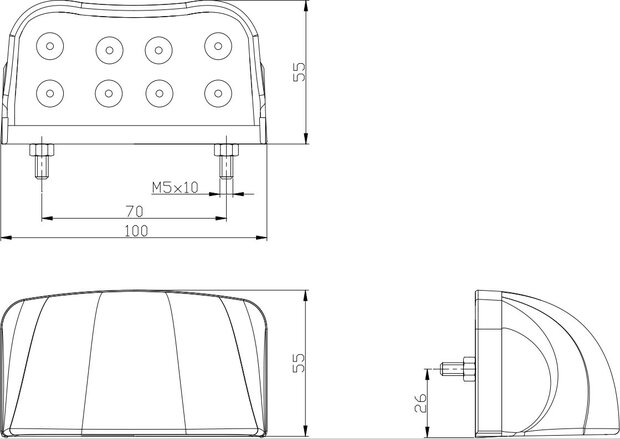 Fristom LED Kentekenverlichting FT-026 Zwart 12-36V