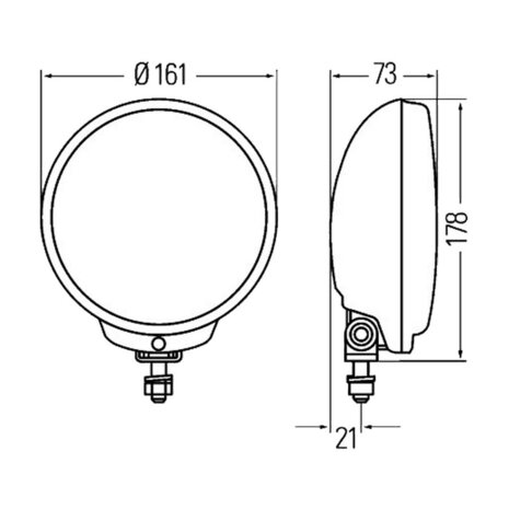 Hella Comet FF 500 Verstraler Zwart Incl. Beschermkap en H3 lamp | 1F6 010 952-011