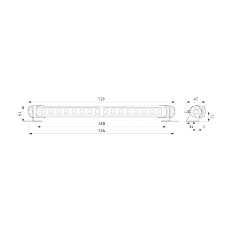 Hella LED Lightbar LB470 + Stadslicht 20" | 1FJ 958 140-001