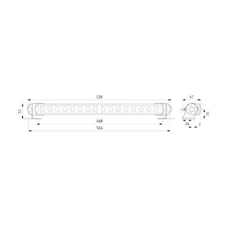 Hella LED Lightbar LB470 + Stadslicht 20" | 1FJ 958 140-001