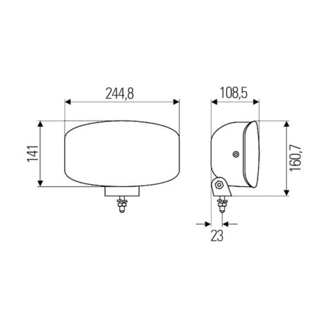 Hella Jumbo 320 Verstraler Zwart Met Stadslicht | 1FE 008 773-041