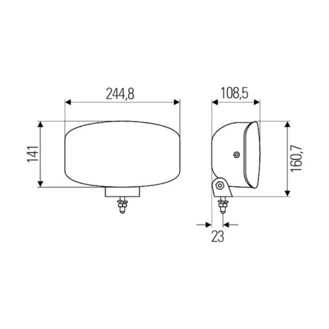 Hella Jumbo 320 Verstraler Zwart Met Stadslicht | 1FE 008 773-041