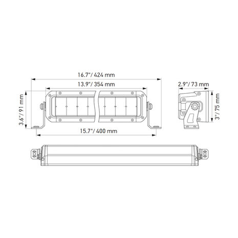 Hella ECE Black Magic Double LED Mini Lightbar 13'' 33CM | 1FJ 358 196-461