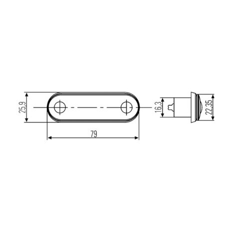 Hella LED Markeringslamp Rood Inbouw | 2XA 959 790-407