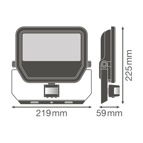 50W LED Bouwlamp 230V + Sensor 3000K