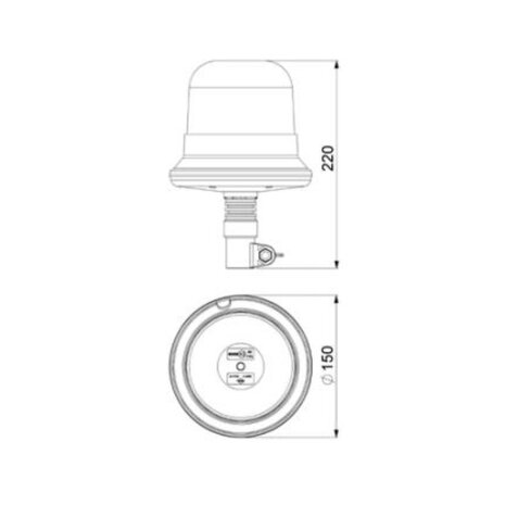 Horpol LED Flitslamp DIN-Steun Oranje LDO-2661