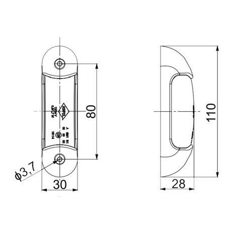 Horpol LED Markeringslamp 12-24V 2-Functies + 0,5m Kabel LD 2164