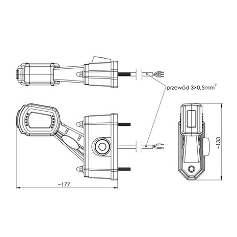 Horpol LED Breedtelamp + Sensor 12-24V 3-Functies Links LD 2724