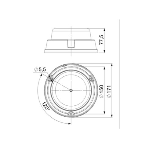 Horpol LED Zwaailamp Vaste Montage Oranje LDO-2663 R/F