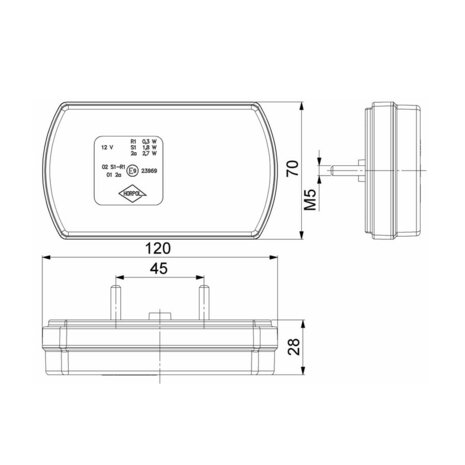 Horpol LED Achterlicht Carla 3-functies LZD 2791 12V