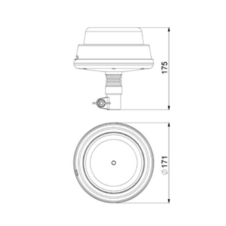 Horpol LED Zwaailamp DIN-Steun Oranje LDO-2665/R