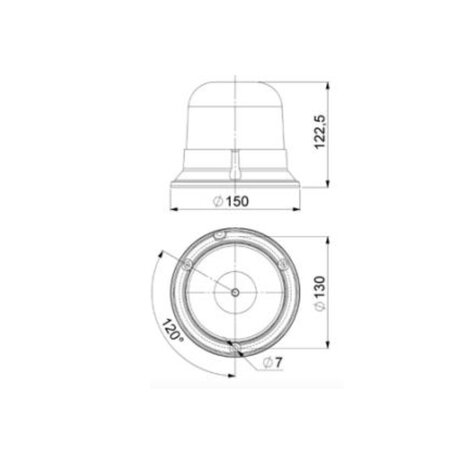 Horpol LED Flitslamp Vaste Montage Oranje LDO-2660