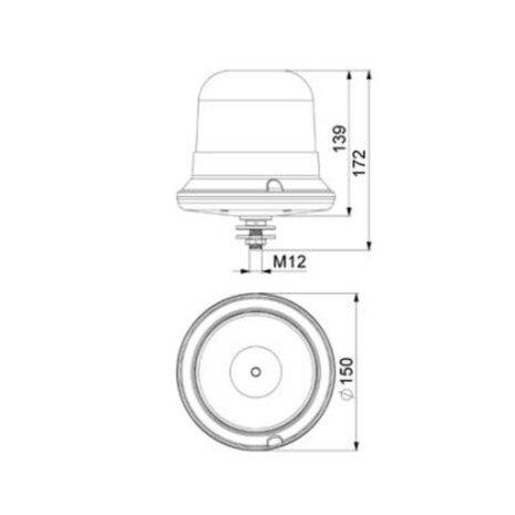 Horpol LED Flitslamp M12 Boutmontage Oranje LDO-2662