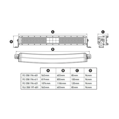 Hella ECE Black Magic Double Curved LED Lightbar 40" 102CM | 1FJ 358 196-621