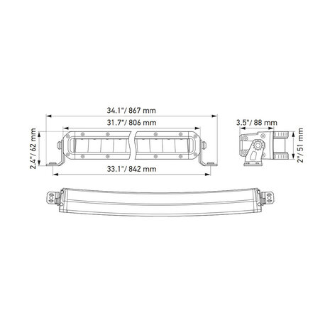 Hella Black Magic Curved LED Lightbar 32" 81CM | 1GJ 358 197-511