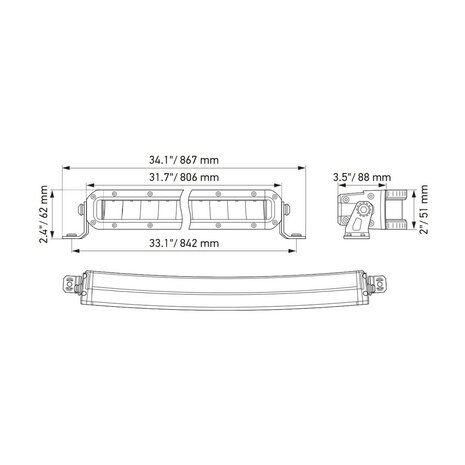 Hella ECE Black Magic Double Curved LED Lightbar 30" 76CM | 1FJ 358 196-611