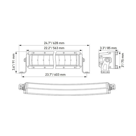 Hella Black Magic Double Curved LED Lightbar 21,5" 55CM | 1GJ 358 197-601