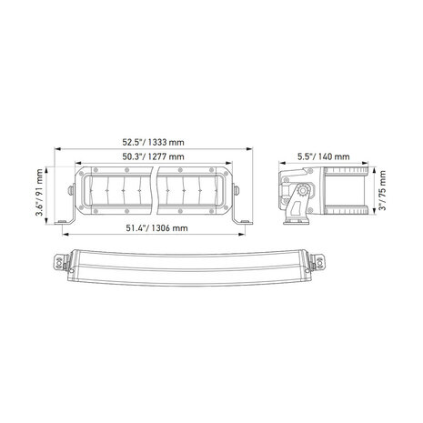 Hella Black Magic Double Curved LED Lightbar 50" 127CM | 1GJ 358 197-631