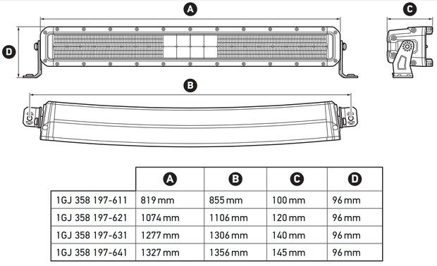 Hella Black Magic Double Curved LED Lightbar 30" 76CM | 1GJ 358 197-611