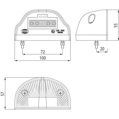 LED Kentekenverlichting Rood 24V