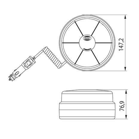 LED zwaailamp magneetvoet Rood