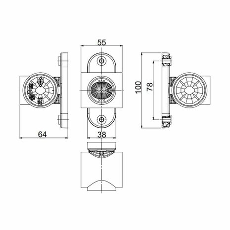 Horpol LED Breedtelamp 3-Functies Kort Universeel