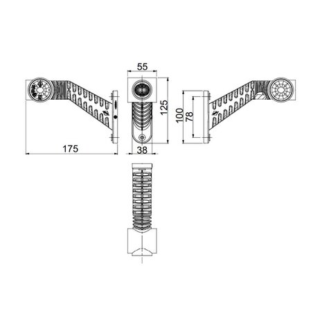 Horpol LED Breedtelamp 3-Functies Schuin Lang Rechts LD-2174