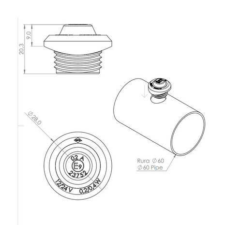 Horpol LED Positielamp Wit Ronde Montage LD-2631