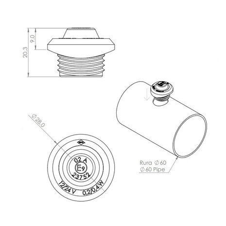 Horpol LED Positielamp Oranje Ronde Montage LD-2632