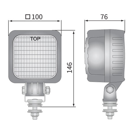 RVS beugel werklamp M10