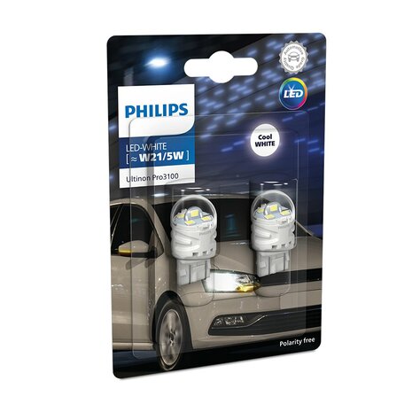 Philips W21/5W LED Retrofit Wit 12V 2 Stuks