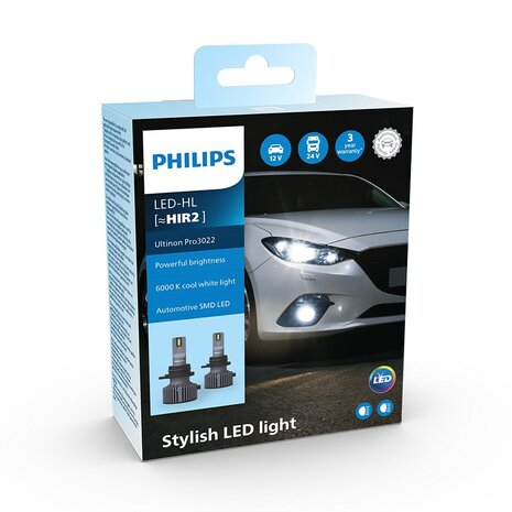 Philips HIR2 LED Koplamp 12-24V Ultinon Pro3022 Set